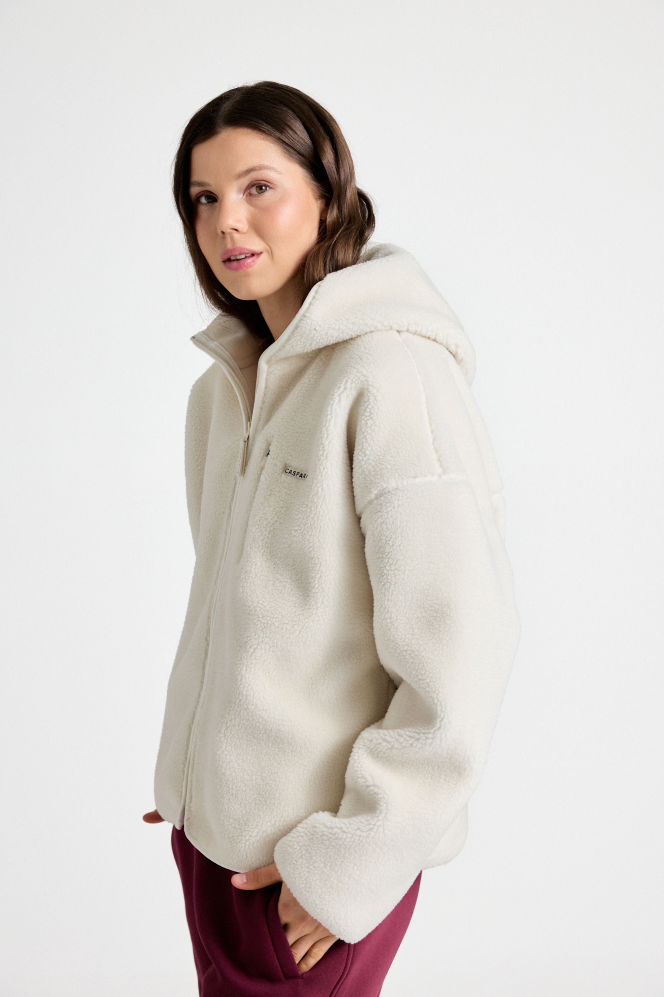 W. Cloudfleece™ Jacket w. hood - Creme
